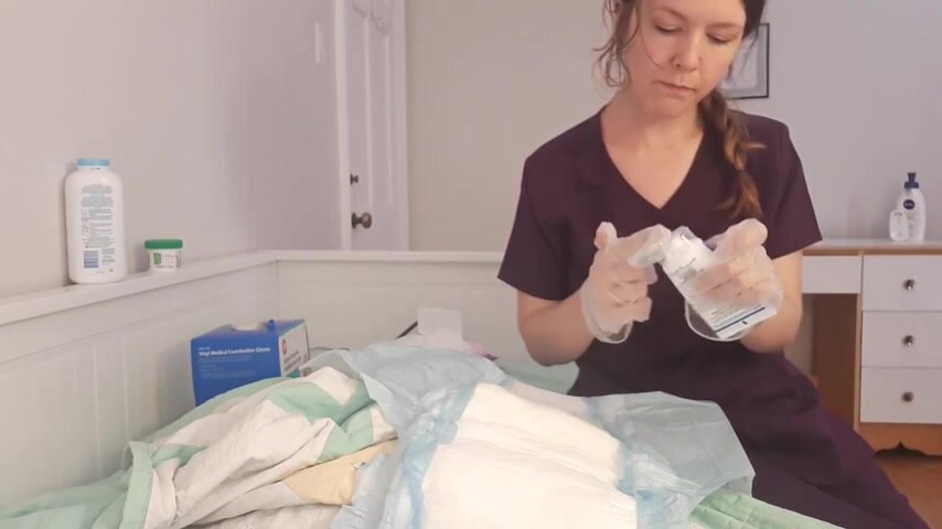 Nurse diapering you (POV)
