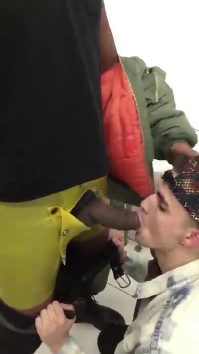 cute slave throating huge black cock and drink piss