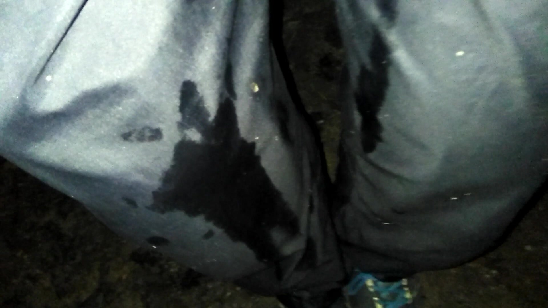 Wetting sweatpants in forest at night 2016