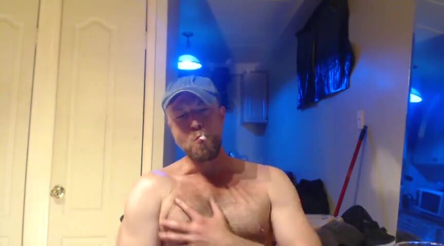 Sexy dad drinks, smokes and piss himself