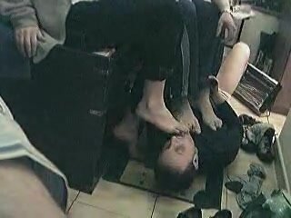 Friends experimenting feet fetish
