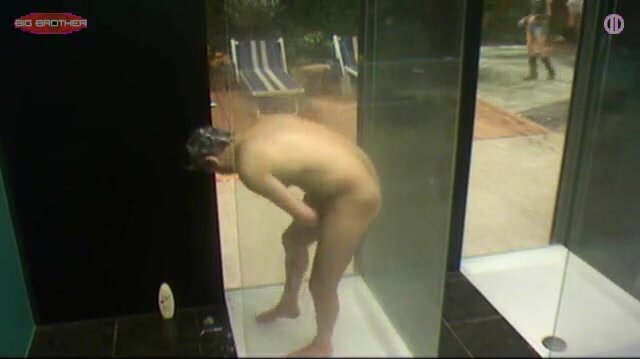 CFNM on Big Brother TV  - Man naked in the shower in front of woman