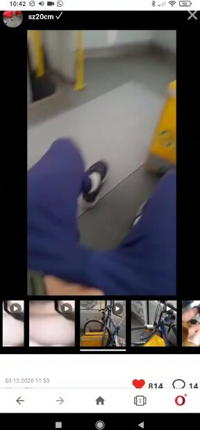Big dick wanked in a tram