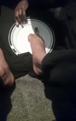 Eating of masters feet