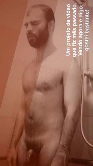 Hot hairy guy in the shower