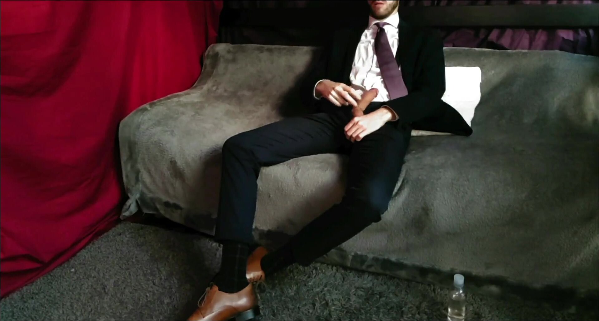 Jerk off with suit on