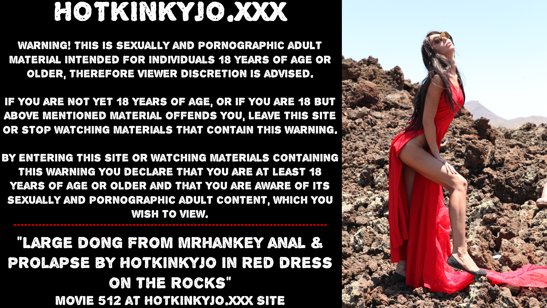 Large dong from mrHankey anal & prolapse by Hotkinkyjo in red dress on the