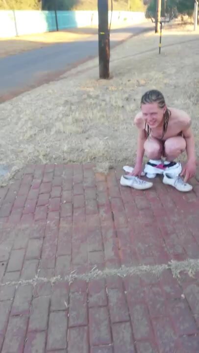 Losing a Bet Means Streaking Down the Road and Finally Accepting His Naked