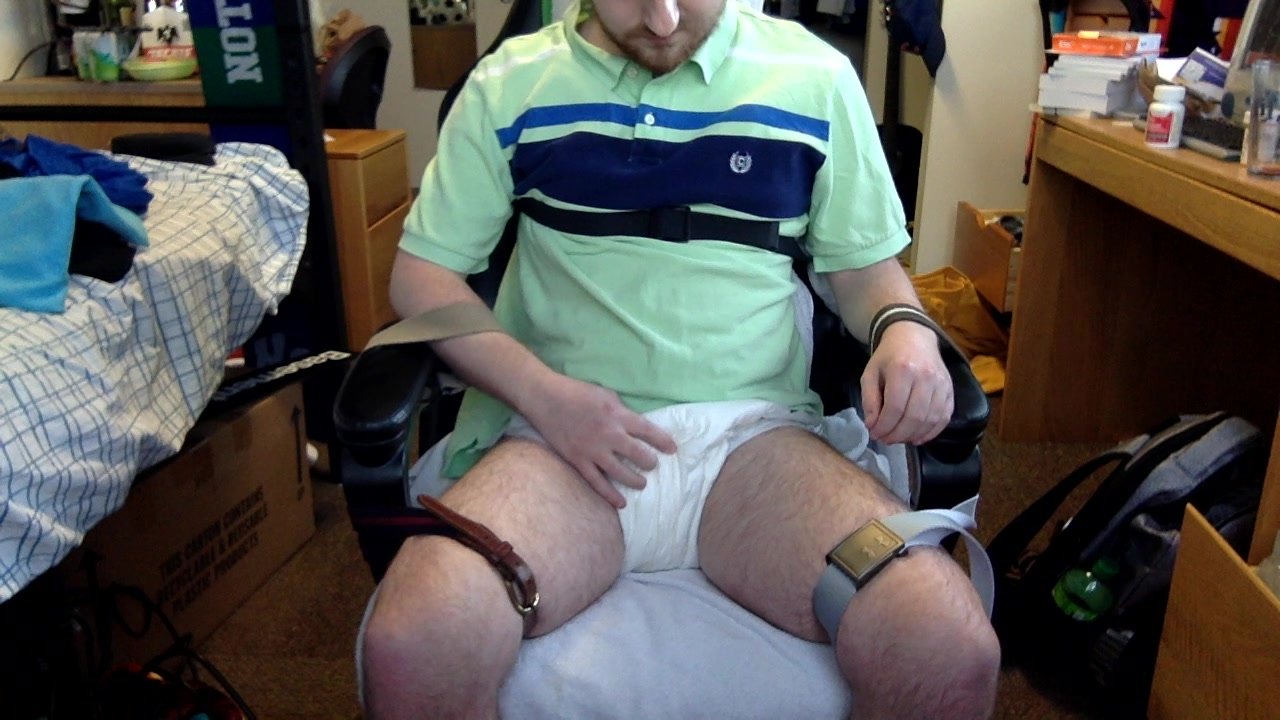 Strapped to a Chair and ... to Pee my Diaper
