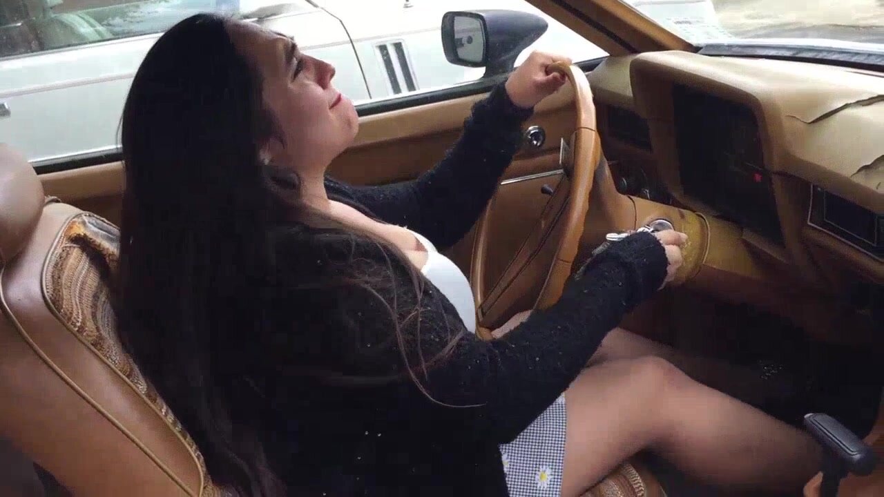 Sexy lady Car cranking