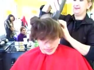 Crying while getting shaved!