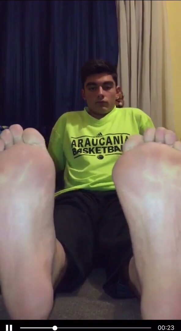 Basketball player shows off his soles