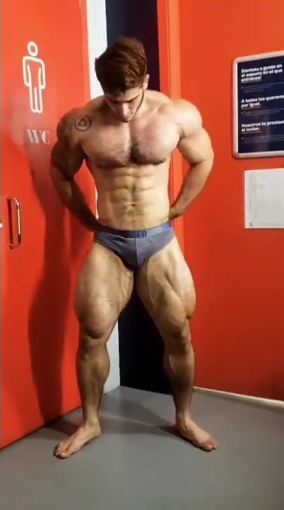 big muscular atlas posing