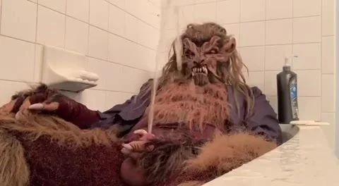 Werewolf Costume Porn - Werewolf pisses on himself - ThisVid.com