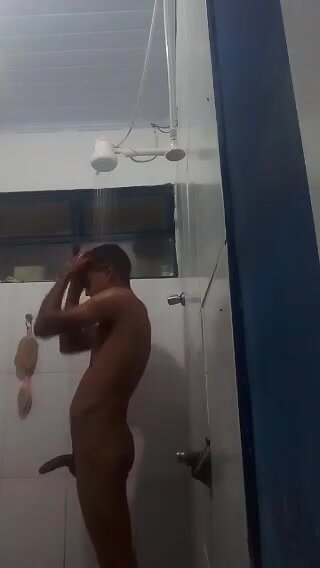 He likes taking a shower