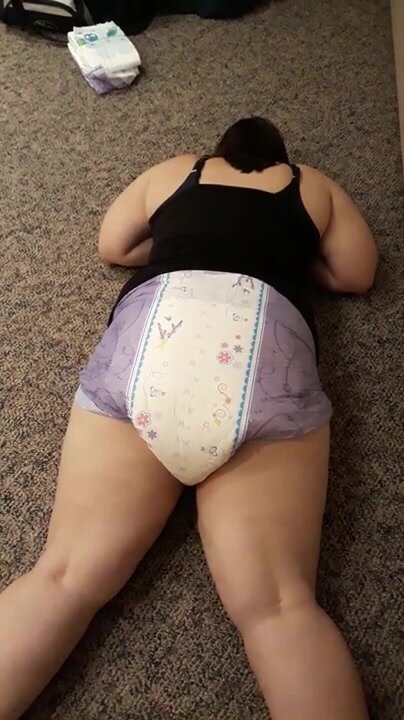 chubby diaper girl forced to crawl