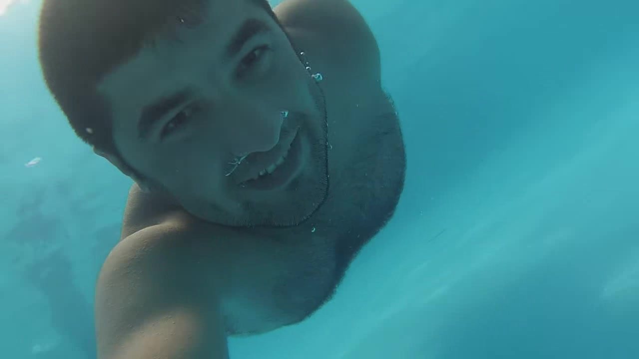 Turkish swimming barefaced underwater
