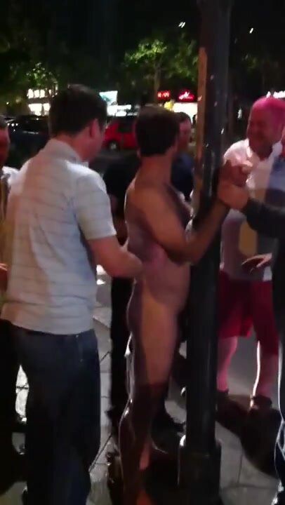 Tied Naked to Post After Lost Bet