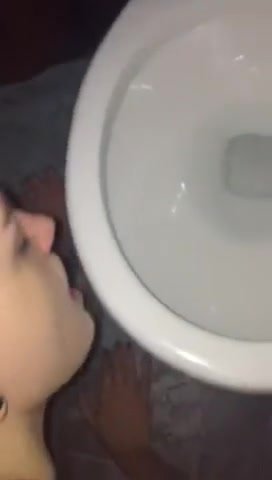 dirty slut licking toilet 1
