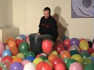 Part 3 Guy popping a room full of balloons