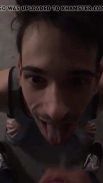 Feeding a French fag my cum
