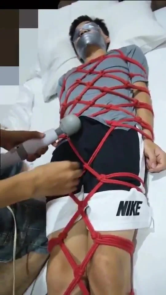 Chinese guy duct taped, tied up and milked - ThisVid.com