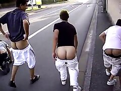 Guy flashes ass outside