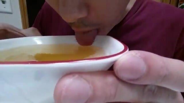 Lapping up piss - video 2