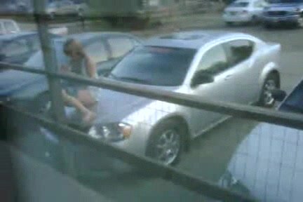 Classic: girl caught peeing on car
