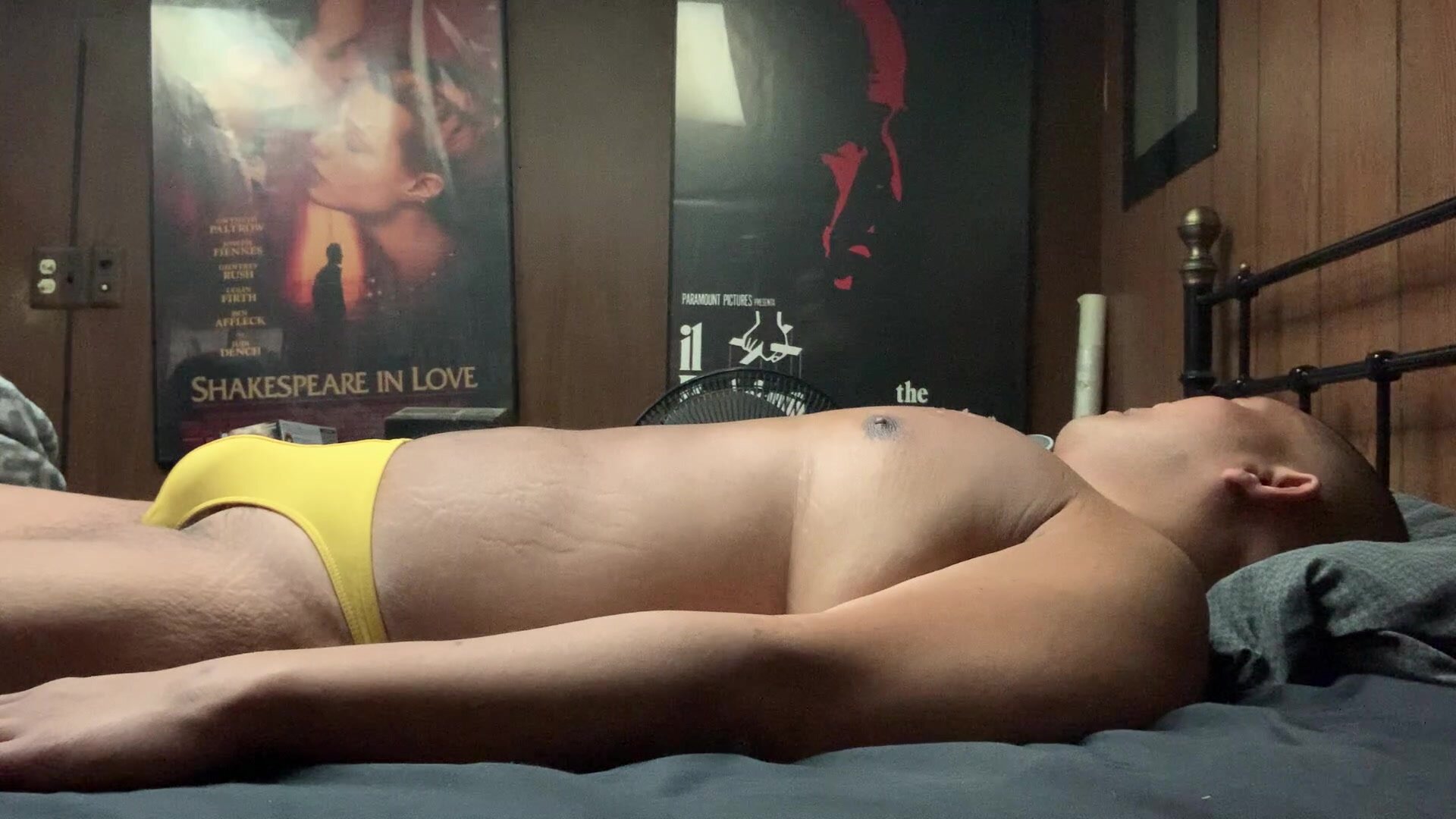 Sleeping in my yellow thong