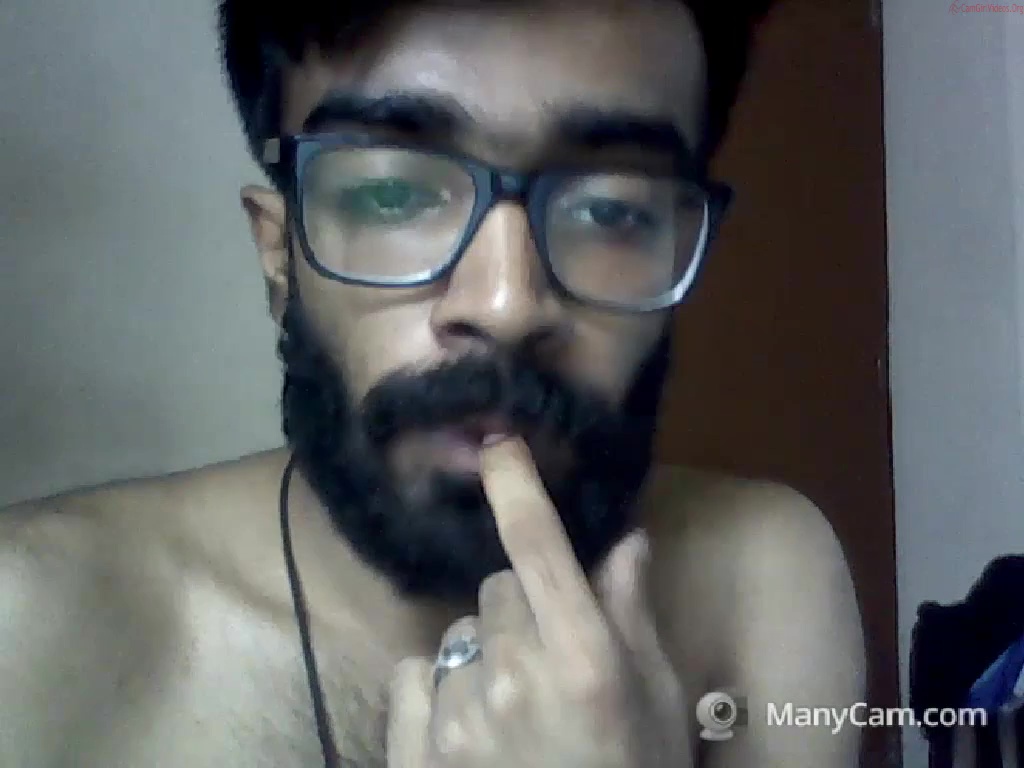 Hairy indian nerd loves to play with his cock and hole