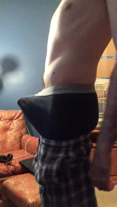 Hairy guy ass and dick play