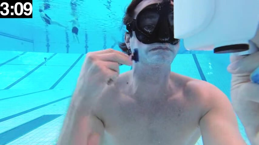 Can you shave while breatholding underwater ?