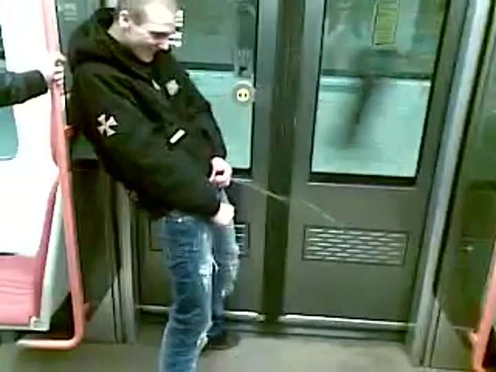 Russian Lad Taking a Piss on a train
