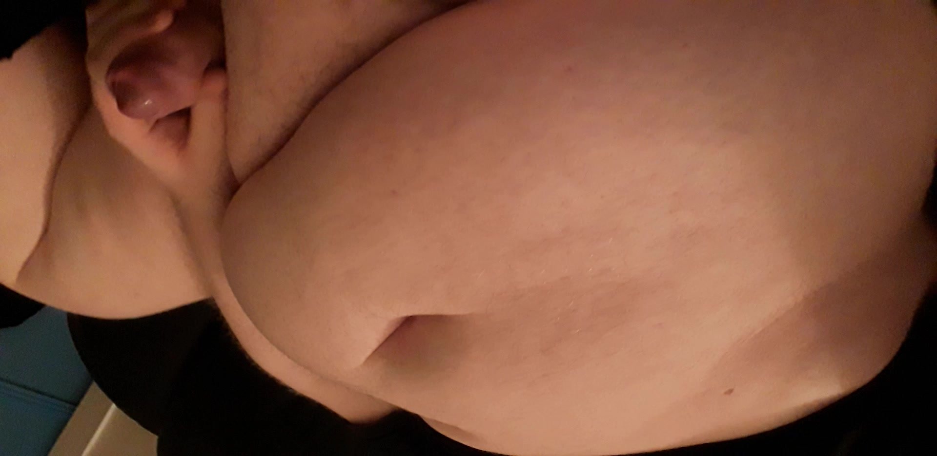 Fat pig shows off his tiny cock and huge belly