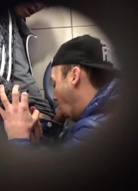 Sucking the Hung Asian in the Bathroom