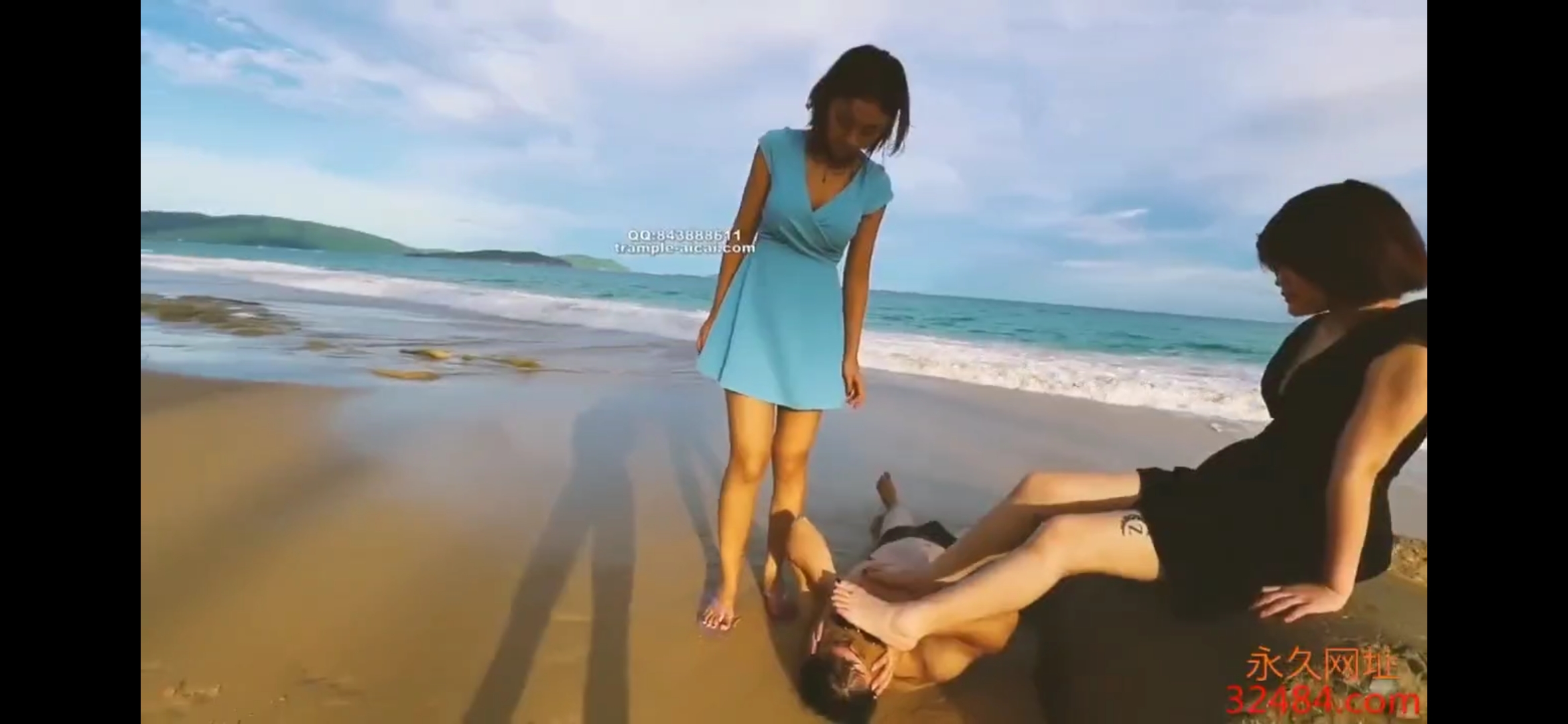 Chinese femdom dirty beach foot