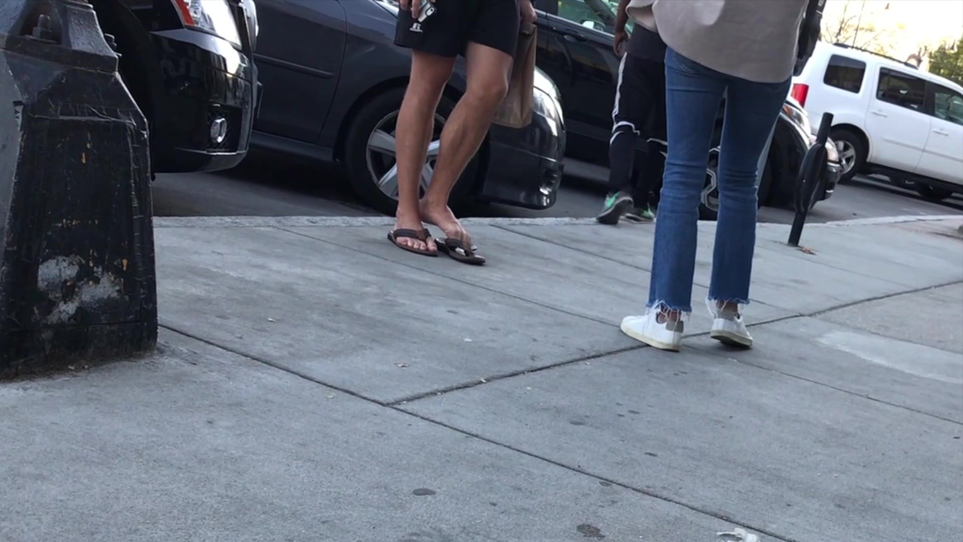 Candid Sandals - Guy Waiting for Friend