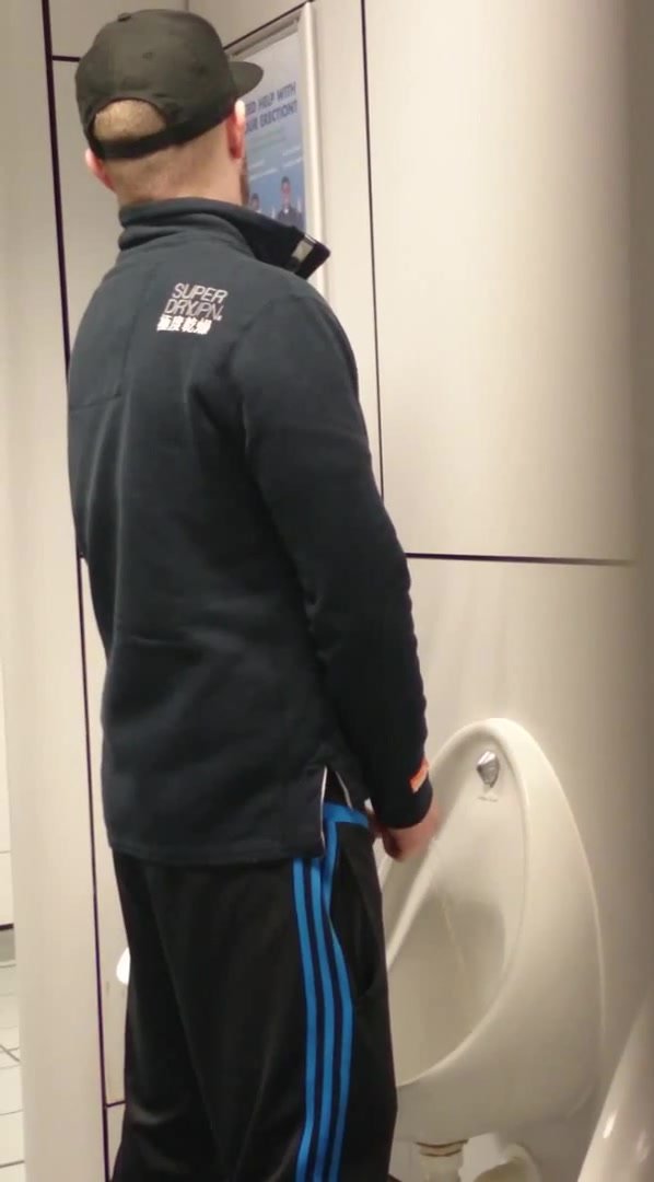 Jerking in the public urinal