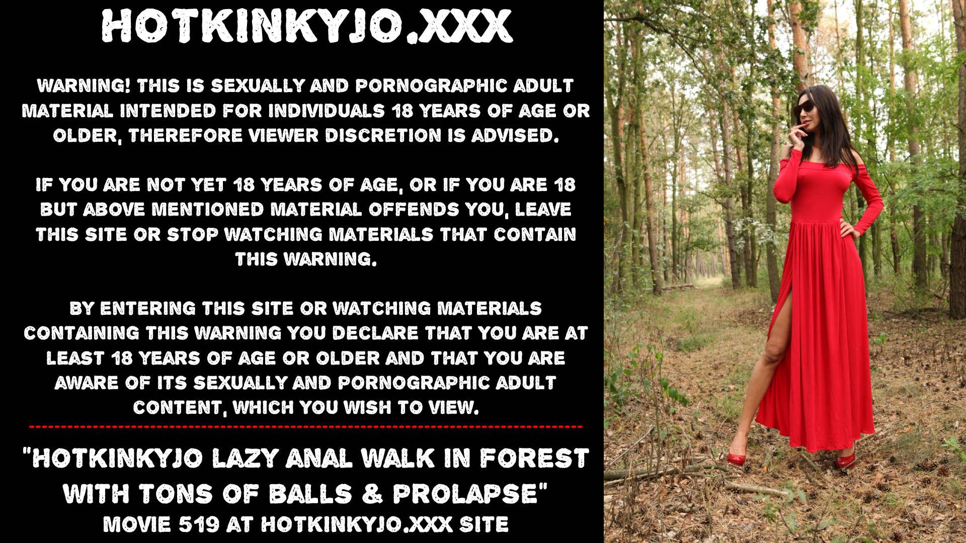 Hotkinkyjo lazy anal walk in forest with tons of balls
