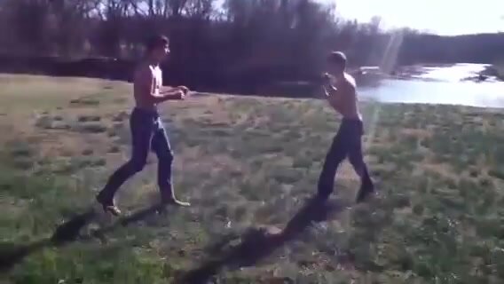 Shirtless twinks real outdoor fight