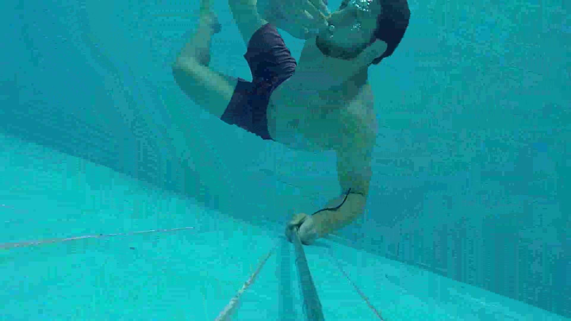 Underwater barefaced selfie in pool - video 2