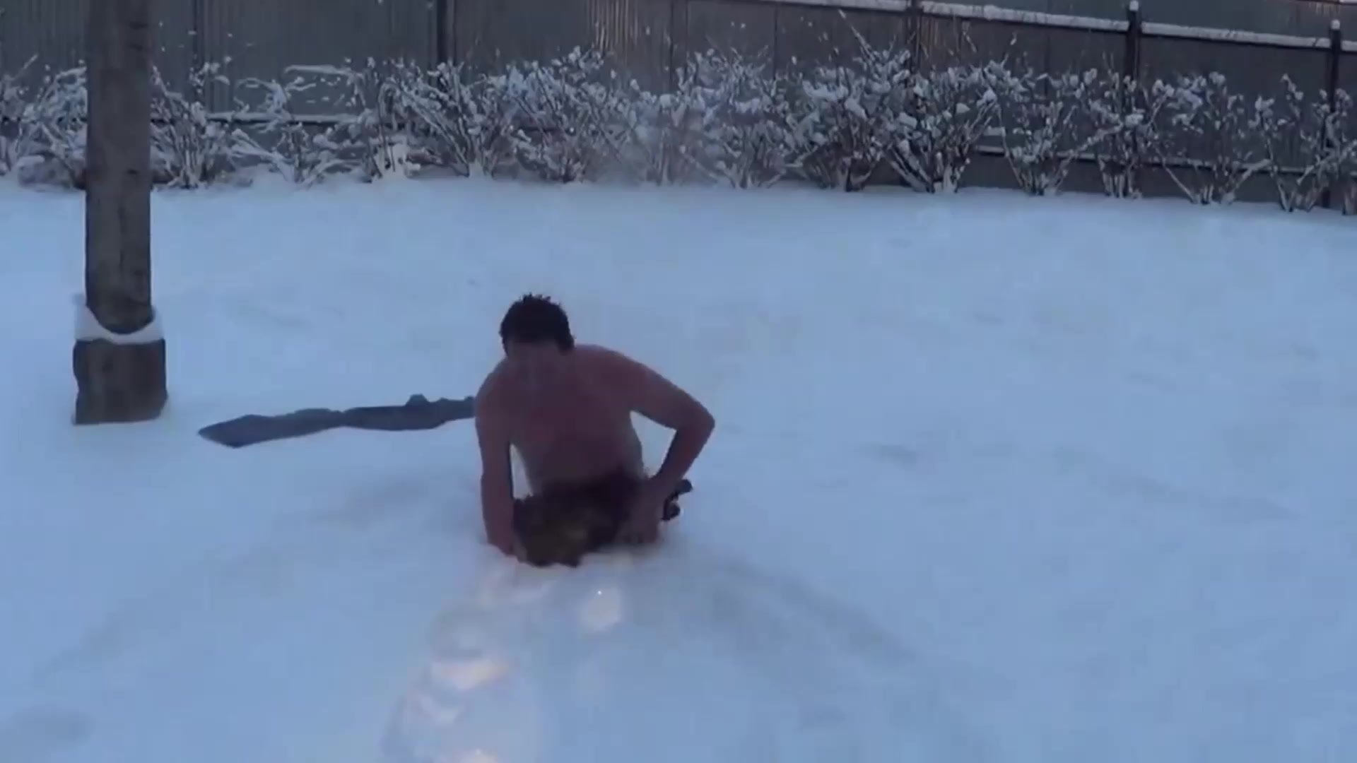 Russian snow rolling