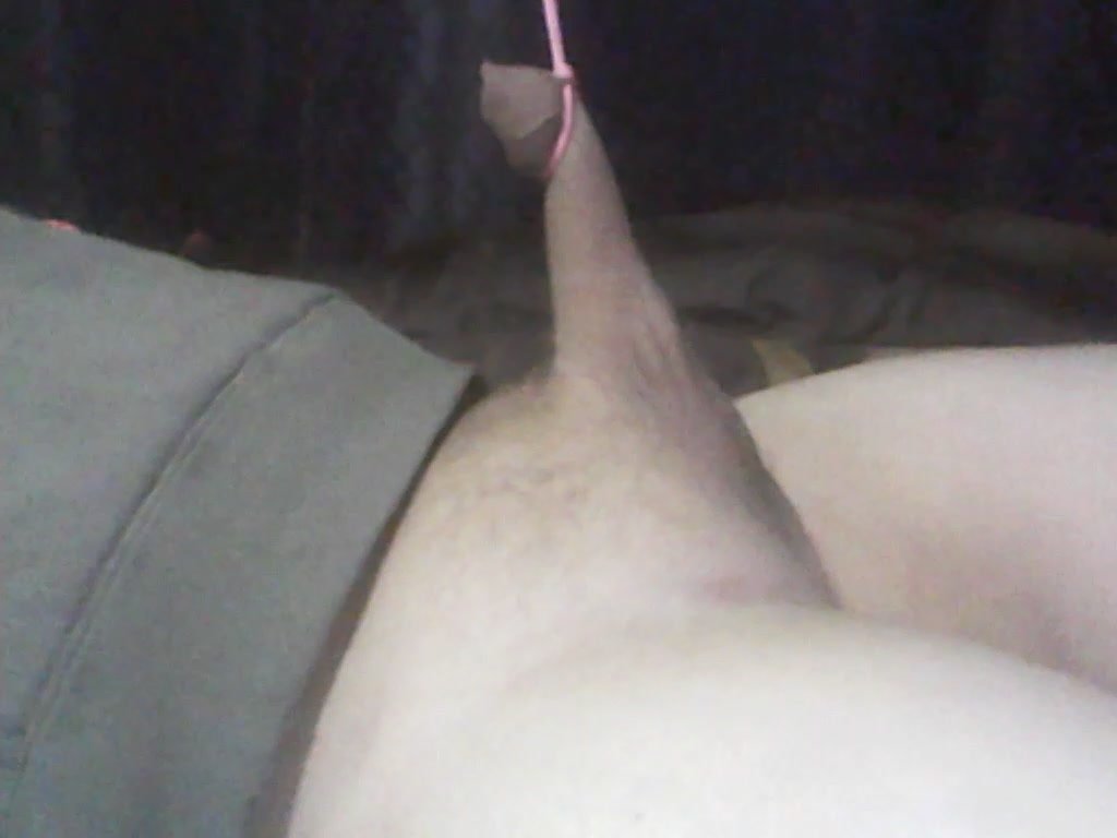 Pulling on my tied cock