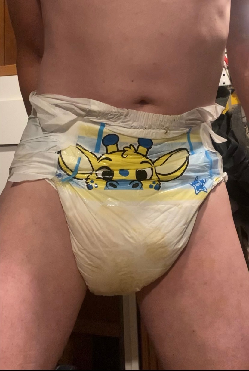 Playing with messy diaper
