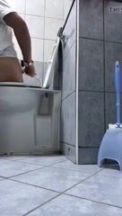 girl cleans her ass using soap