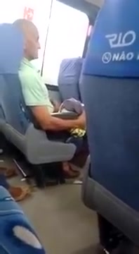 Old man masturbating in public train