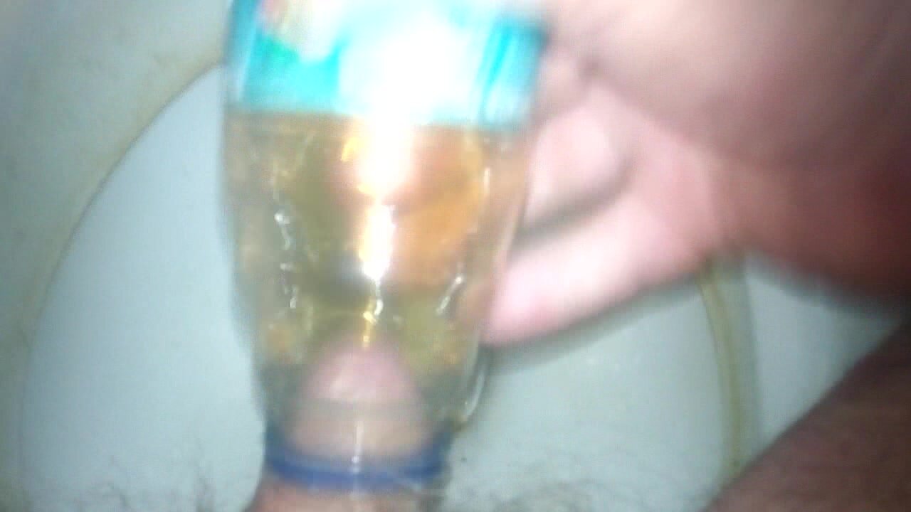 Phimosis cock piss play with bottle 2