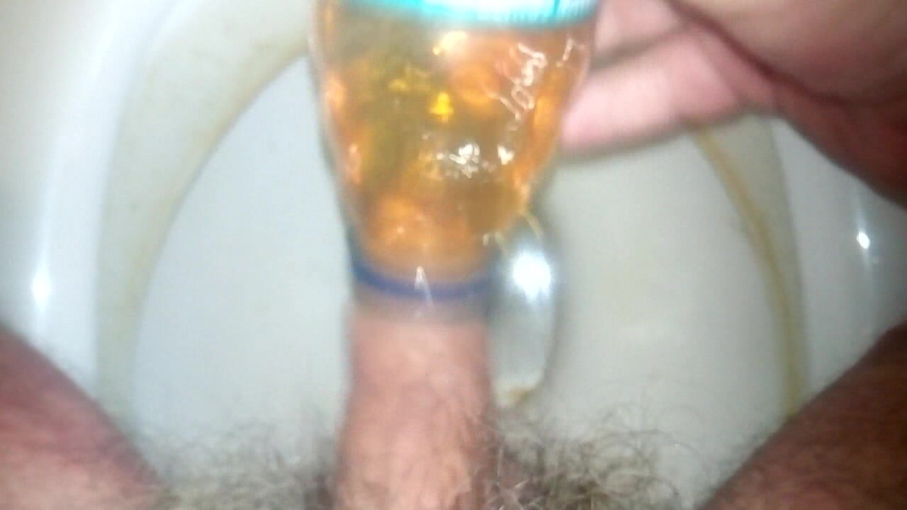 Phimosis cock piss play with bottle 3