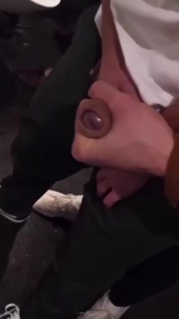 Playing with buddies dick at urinal
